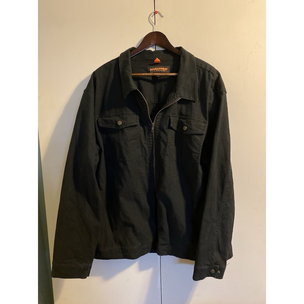 Realtree Workwear Black Cotton Canvas Utility Jacket Chore Coat XXL